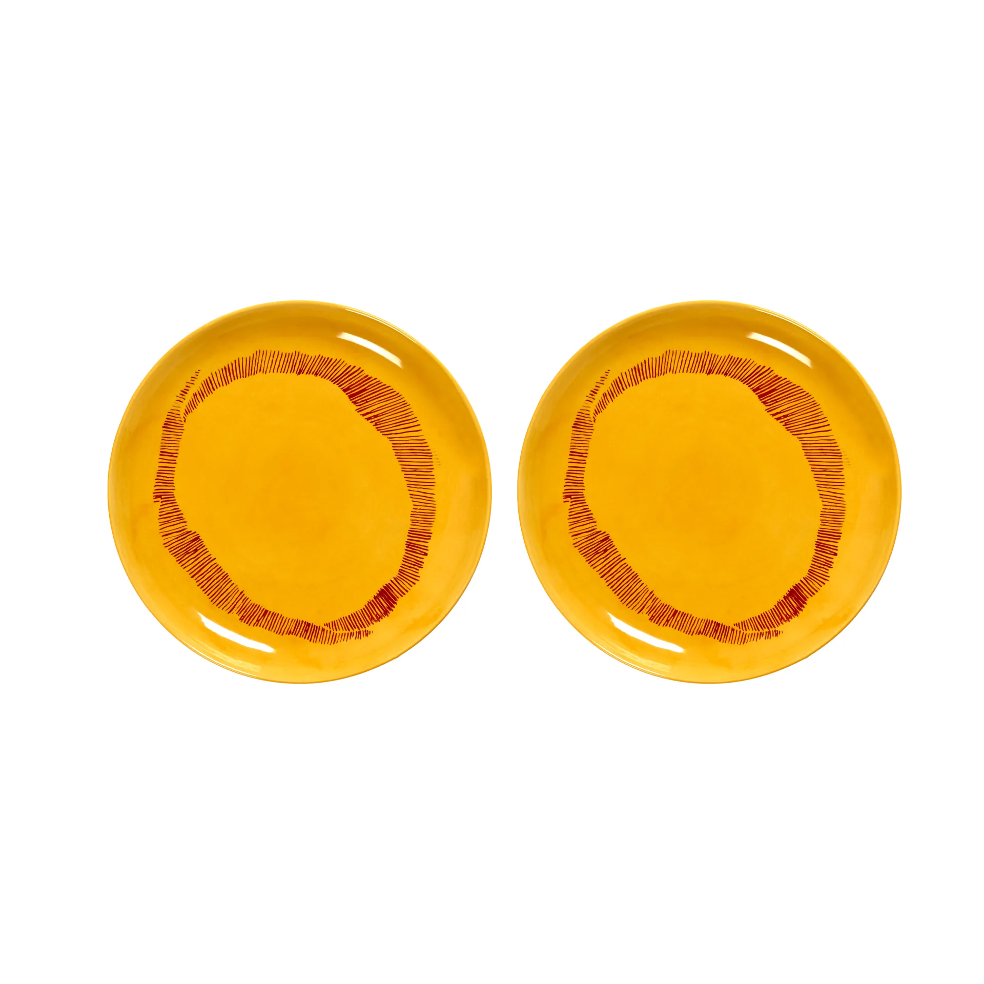 Ottolenghi Feast tallrik S Ø19 cm 2-pack, Yellow stripes-red Serax