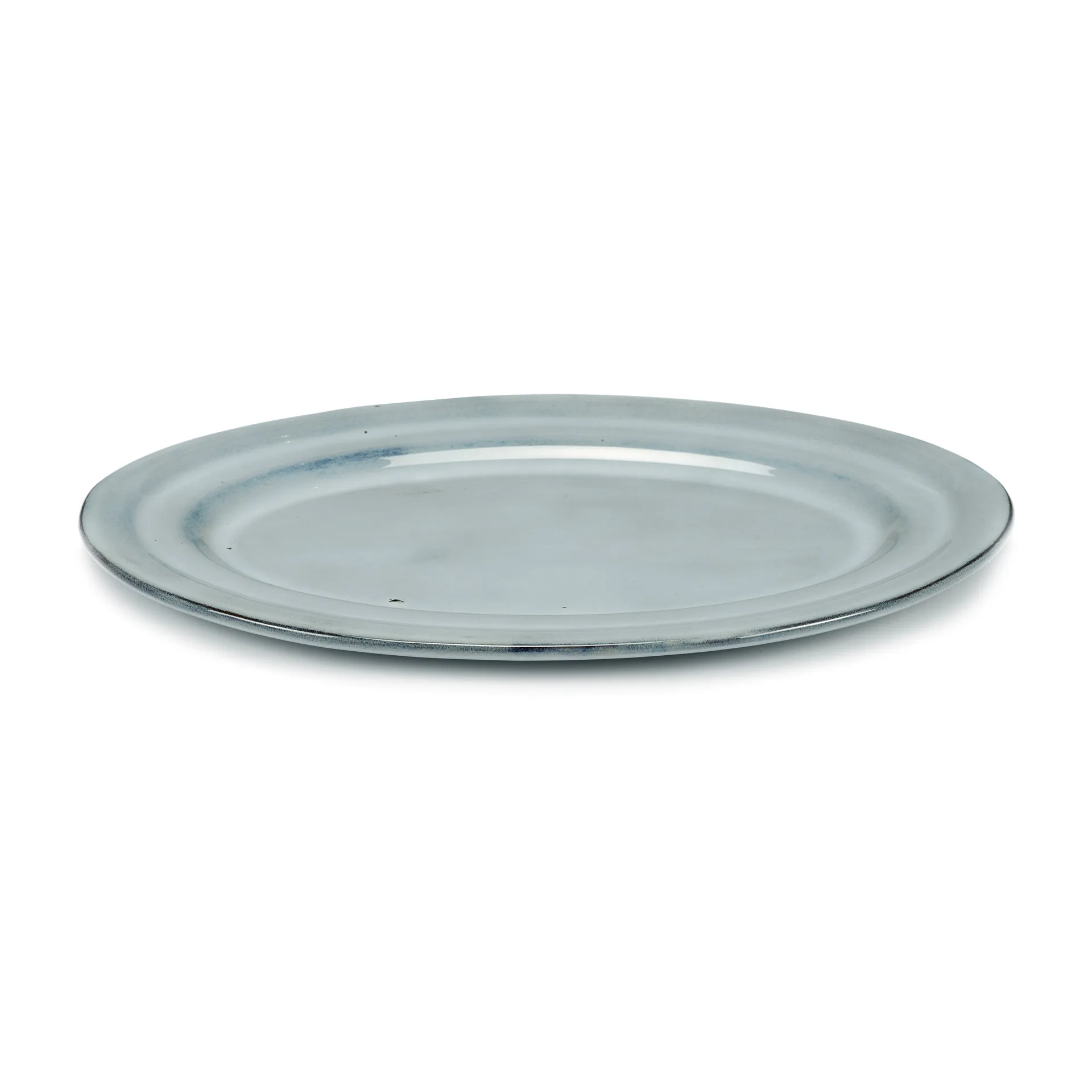 Pure serveringsskål oval glaserad, Blue Serax