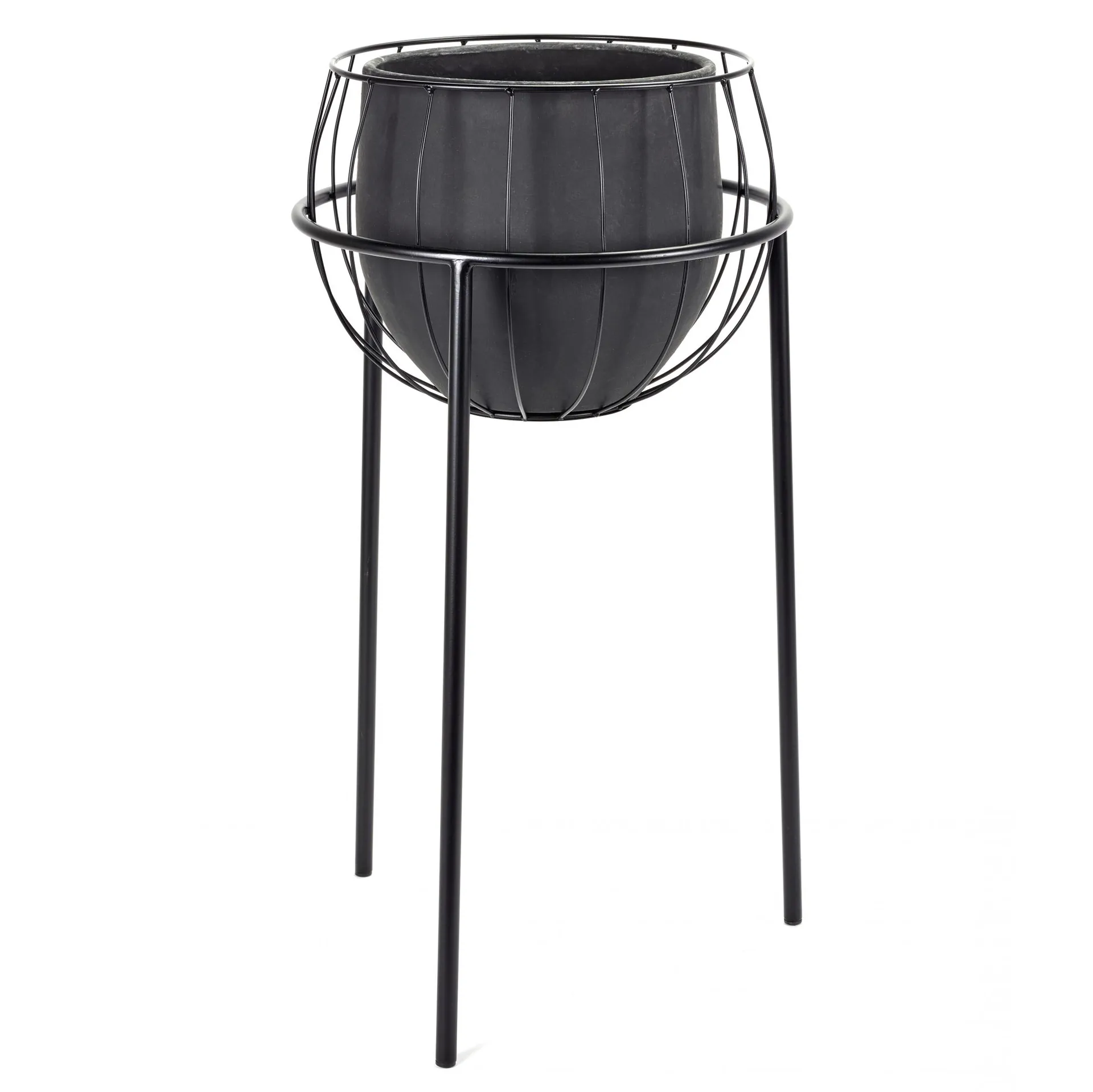 Serax kruka med blompiedestal, Black Serax