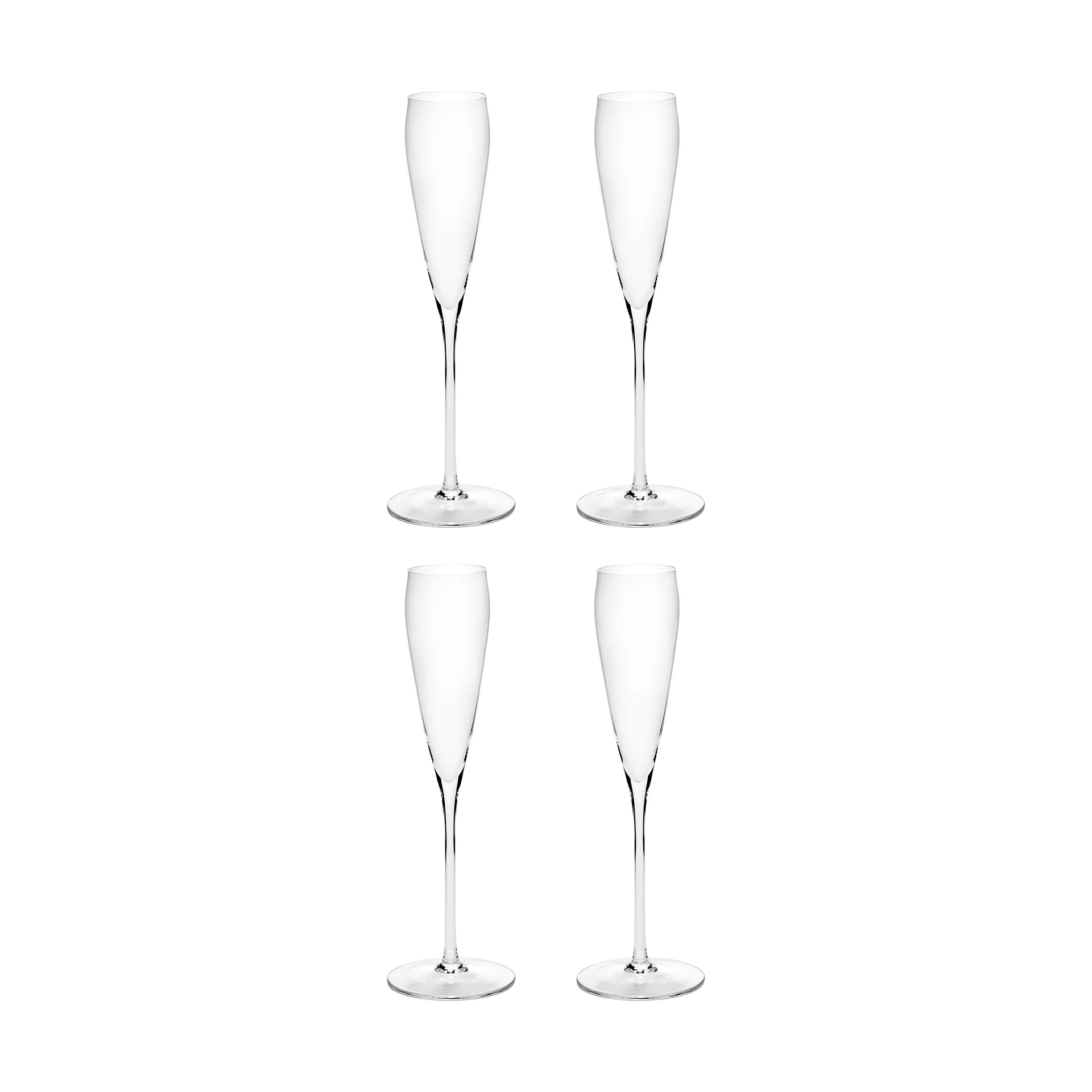 Silhouette flute champagneglas 15 cl 4-pack, Clear Serax