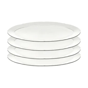 Silhouette oval tallrik L 21x30 cm 4-pack - White - Serax