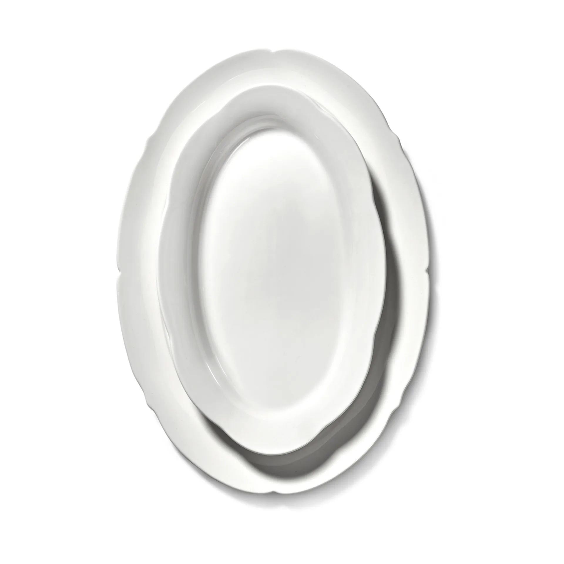 Silhouette oval tallrik L 21x30 cm 4-pack, White Serax