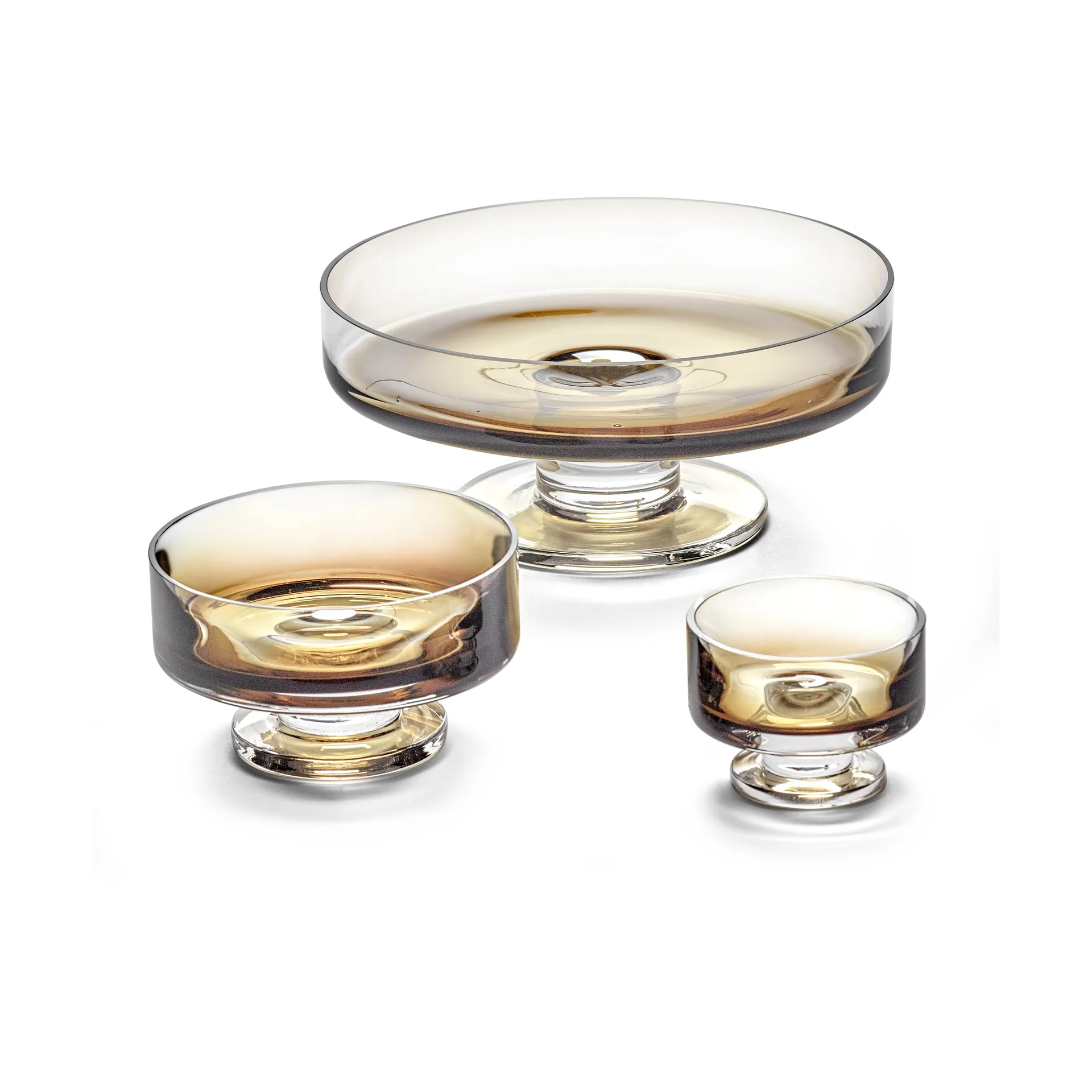 Zuma låg skål på fot M Ø13,6 cm, Amber Serax