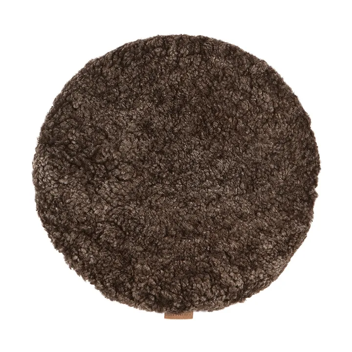 Jill stolsdyna vadderad - Cappuccino (brun), Ø36 cm - Shepherd of Sweden