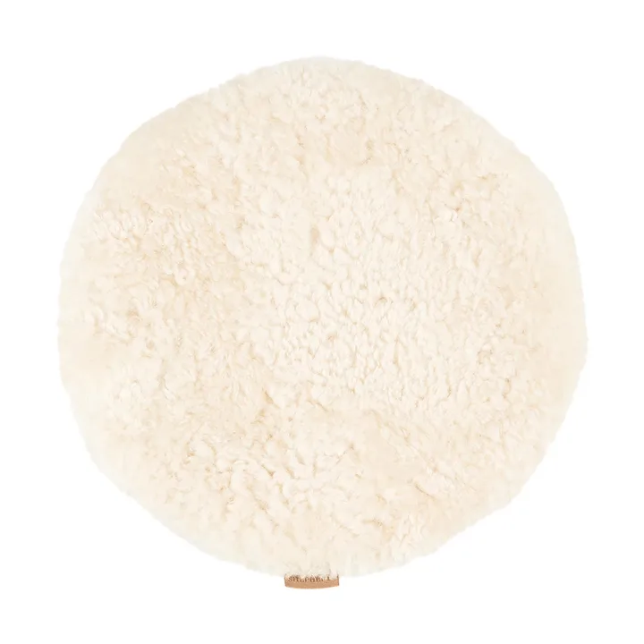 Jill stolsdyna vadderad - Creme (vit), Ø36 cm - Shepherd of Sweden