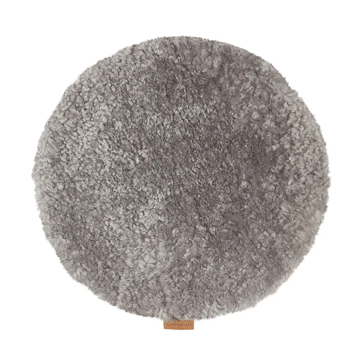 Jill stolsdyna vadderad - Granit (grå), Ø36 cm - Shepherd of Sweden