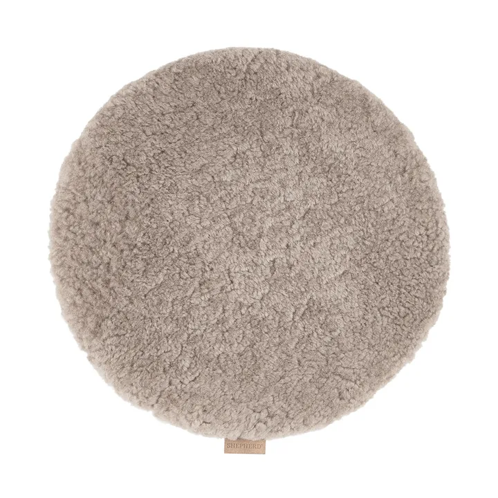 Jill stolsdyna vadderad - Stone (beige), Ø36 cm - Shepherd of Sweden