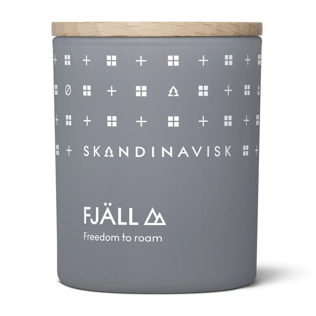 Skandinavisk Fjäll doftljus med lock 65g