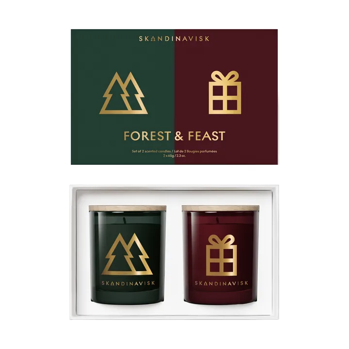 Forest & Feast doftljus gåvoset 2 delar - 65 g - Skandinavisk