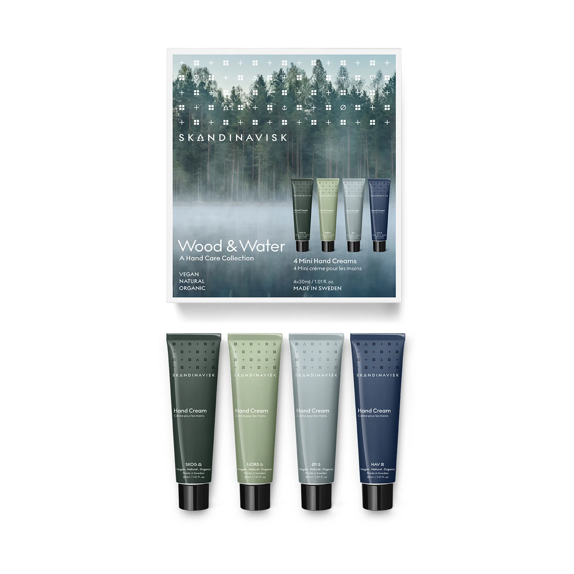 Wood & Water mini handkräm 4 delar, 30 ml Skandinavisk