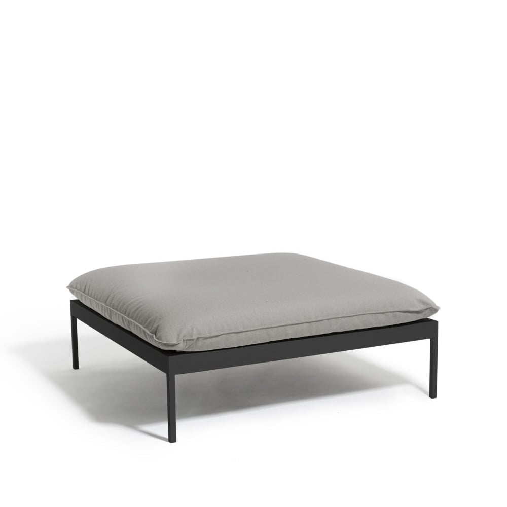 Skargaarden Bönan fotpall Sunbrella Sling light grey, mörkgrå aluminium ram