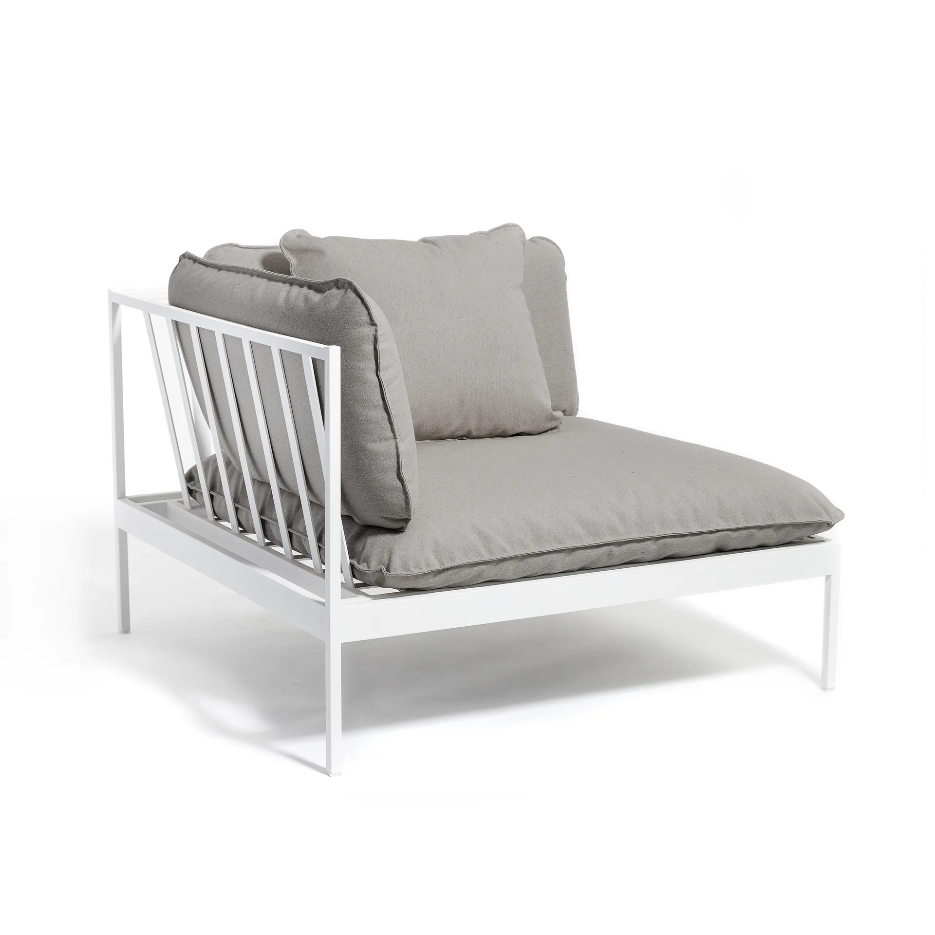 Bönan hörnmodul ljusgrå aluminium-beige linen,  Skargaarden