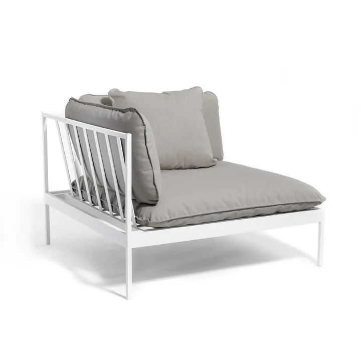 Bönan hörnmodul ljusgrå aluminium-beige linen - Skargaarden