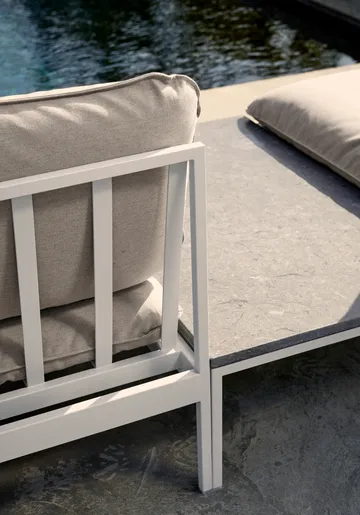 Bönan hörnmodul ljusgrå aluminium-beige linen - Skargaarden