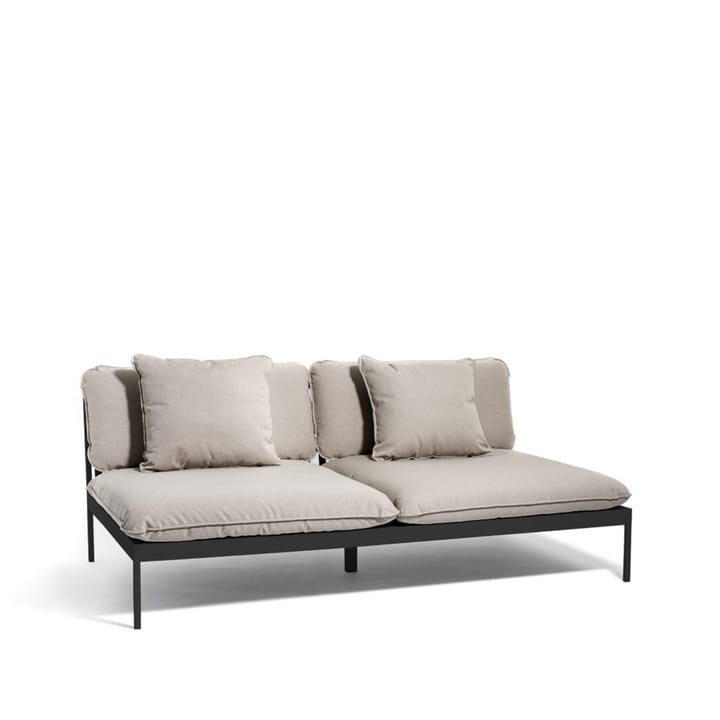 Bönan modulsoffa - Sunbrella Ashe light grey, 2-sits, mörkgrå aluminium ram - Skargaarden