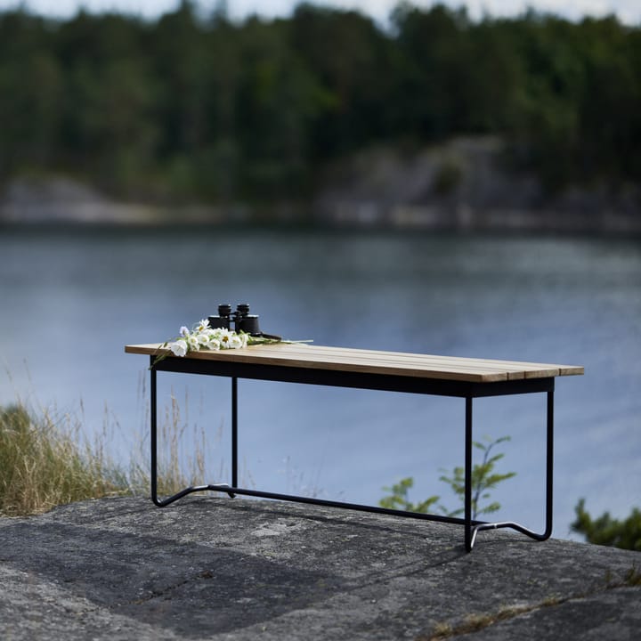 Grinda bänk, Teak, svart stativ Skargaarden