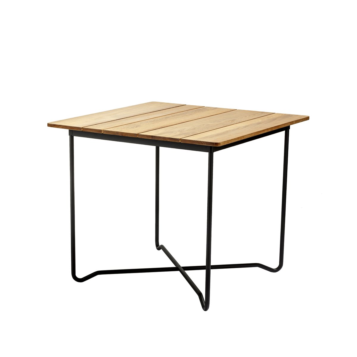Skargaarden Grinda bord Teak, small, svart stativ | Skandinavisk Design | Trädgårdsbord | Brun