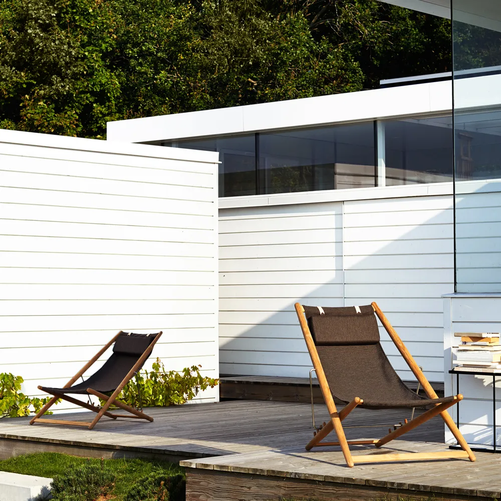 H55 vilstol teak, Agora Nautic black Skargaarden