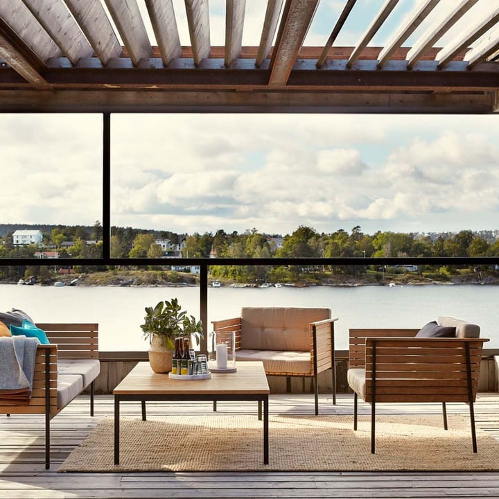 Häringe loungefåtölj, Sunbrella Natté Nature Grey-teak-svart Skargaarden