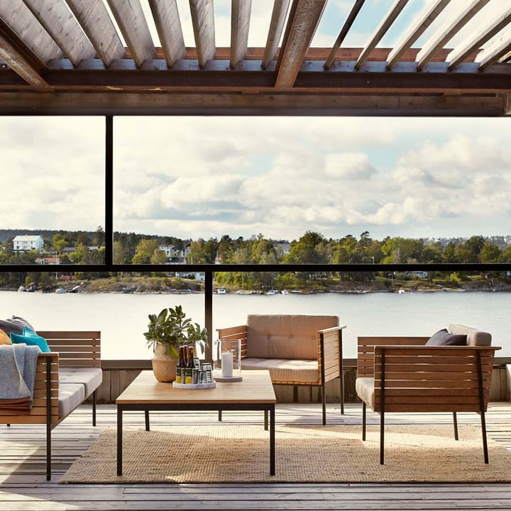 Häringe loungefåtölj - Sunbrella Natté Nature Grey-teak-svart - Skargaarden