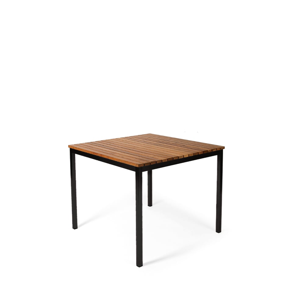 Skargaarden Häringe matbord Teak, small, svart stålstativ