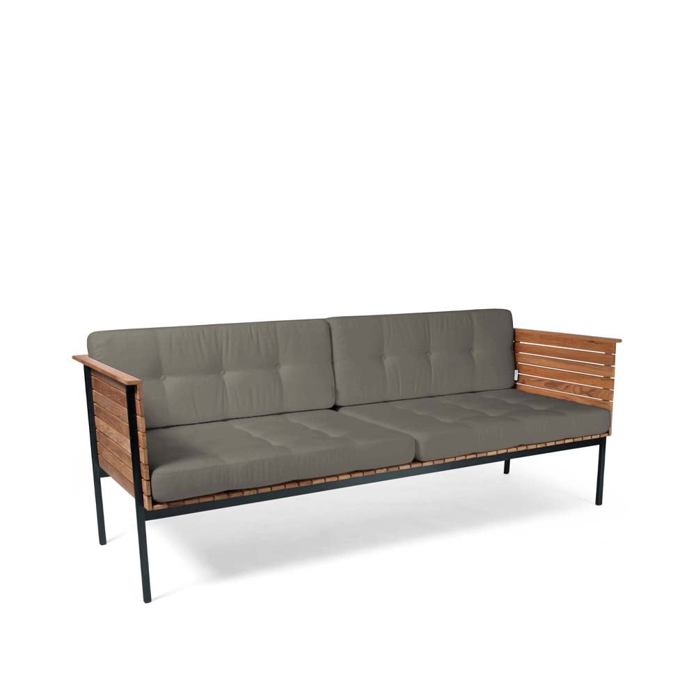 Skargaarden Häringe soffa Sunbrella Natté Nature Grey-teak-svart