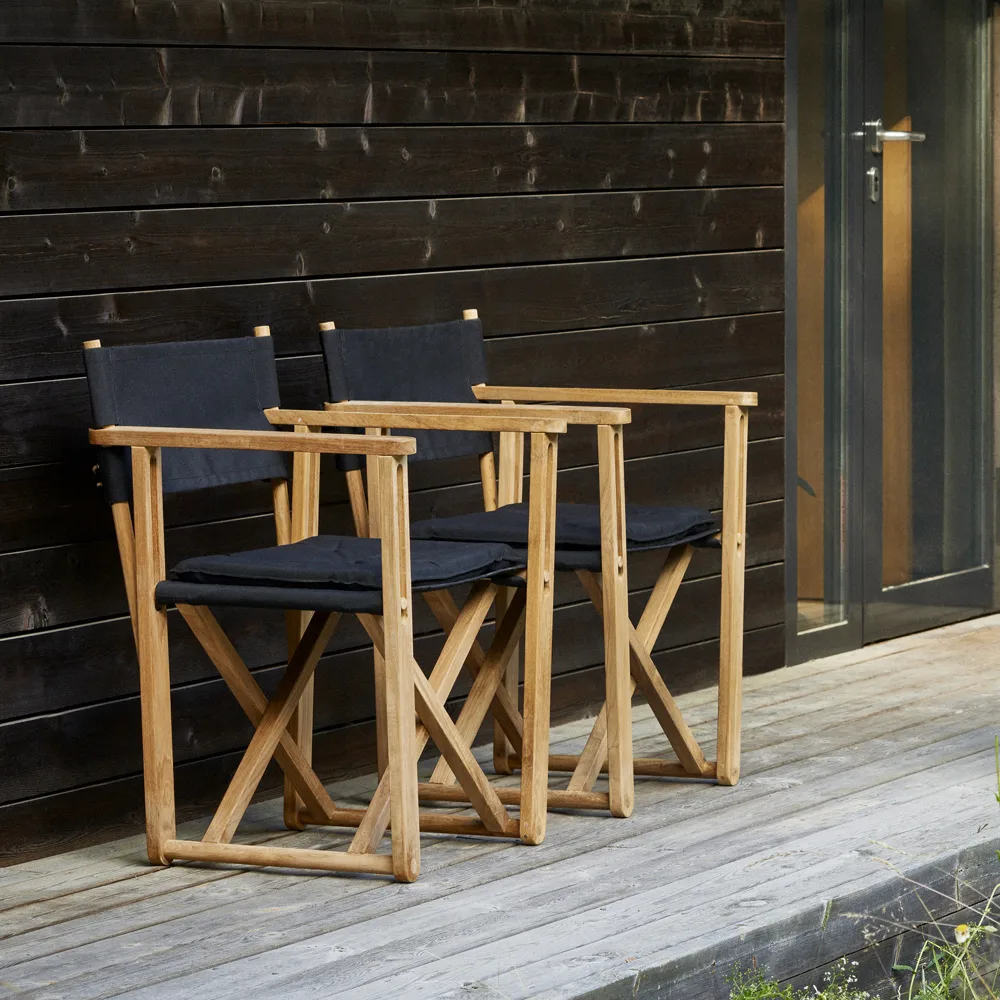 Kryss Dining karmstol, Agora Nautic white, teak Skargaarden
