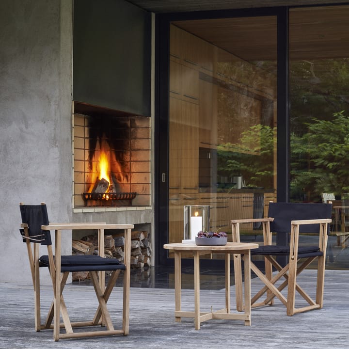 Kryss Dining karmstol, Sunbrella Heritage Papyrus beige, teak Skargaarden