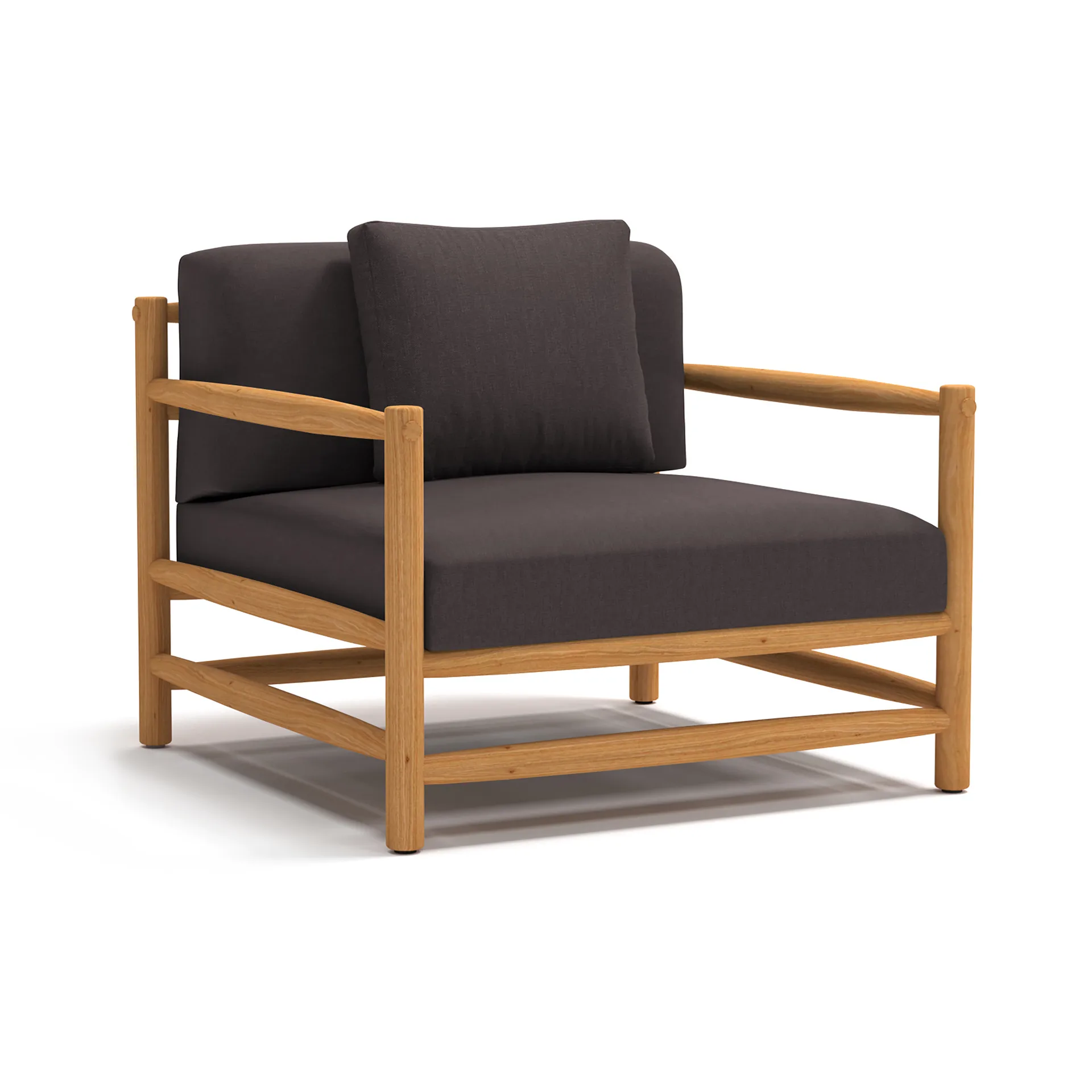 Saltholm loungefåtölj teak-gråbrun dyna,  Skargaarden