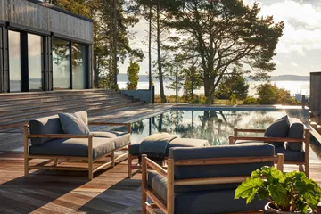 Saltholm soffa teak-gråbrun dyna - Skargaarden