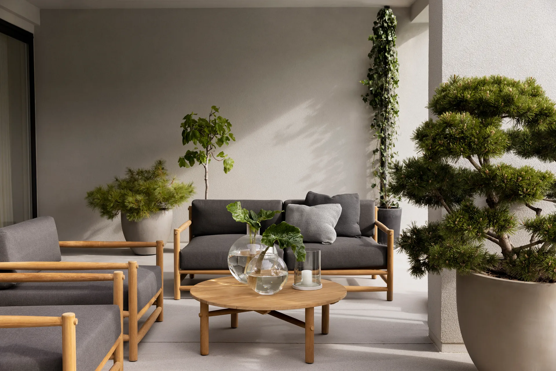 Saltholm soffa teak-gråbrun dyna,  Skargaarden