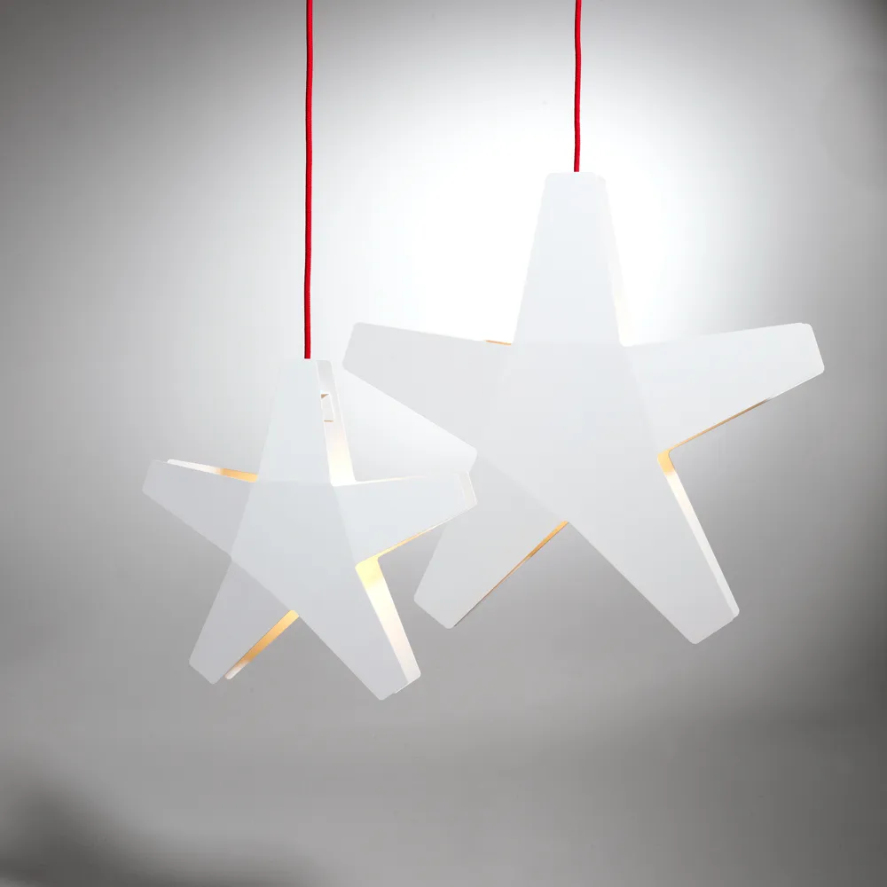 Advent Stjärna Adventsstjärna, röd, 40 cm, ljusgrå textilsladd SMD Design