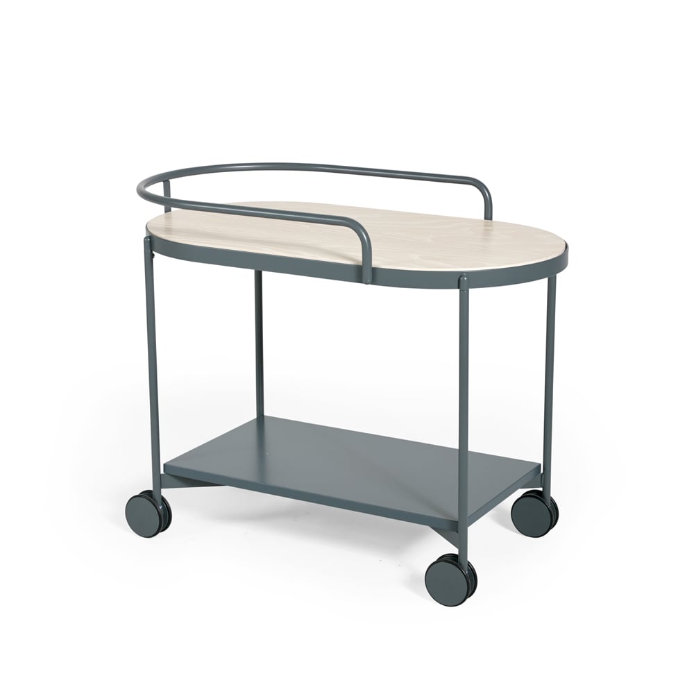 SMD Design Lene rullvagn grey, vitpigmenterad askfanér