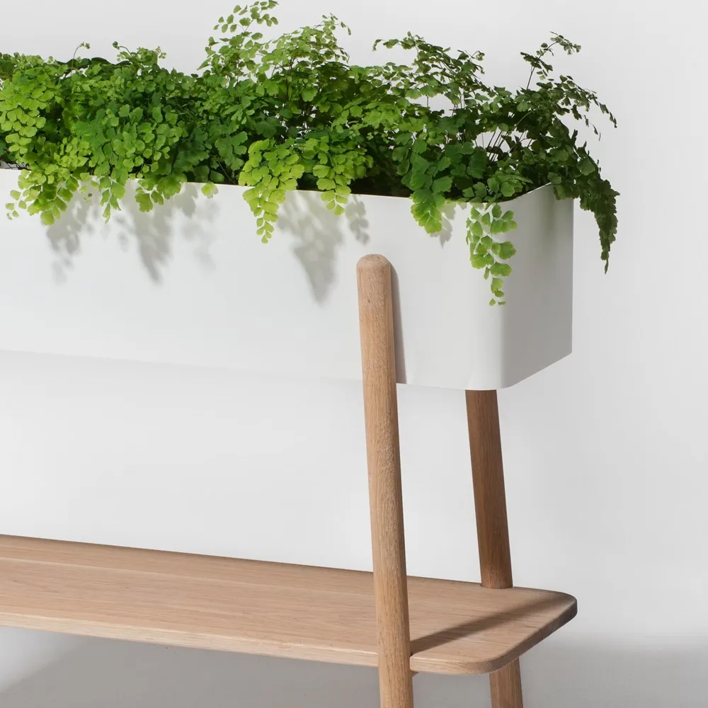 Prunella blomsterbord, vit/aluminium SMD Design