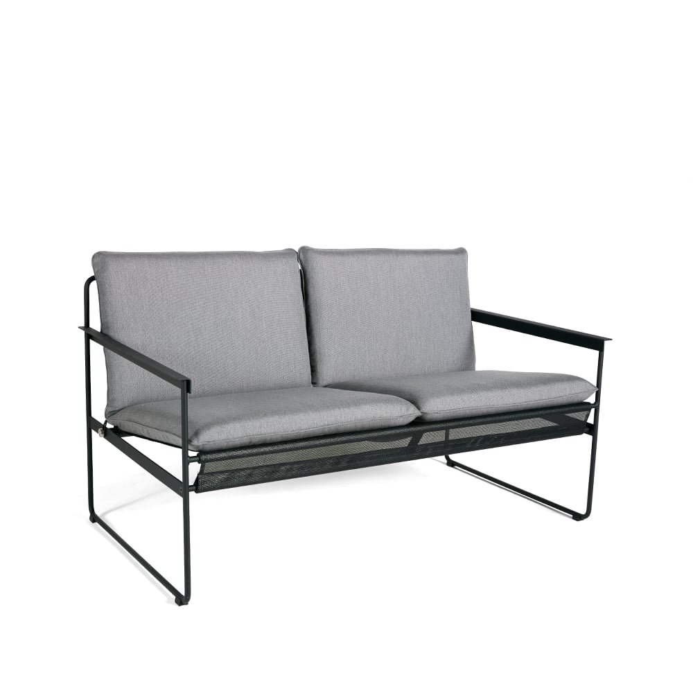 SMD Design Slow 2-sits soffa Sunbrella grå-svart stålstativ