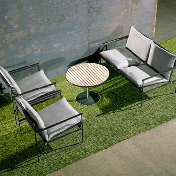 Slow 2-sits soffa - tyg sunbrella grå, svart stålstativ - SMD Design