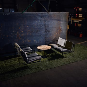 Slow 2-sits soffa - tyg sunbrella grå, svart stålstativ - SMD Design