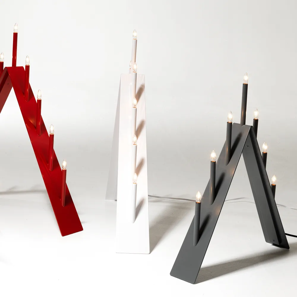 Spica 9 adventsljusstake, röd, led SMD Design