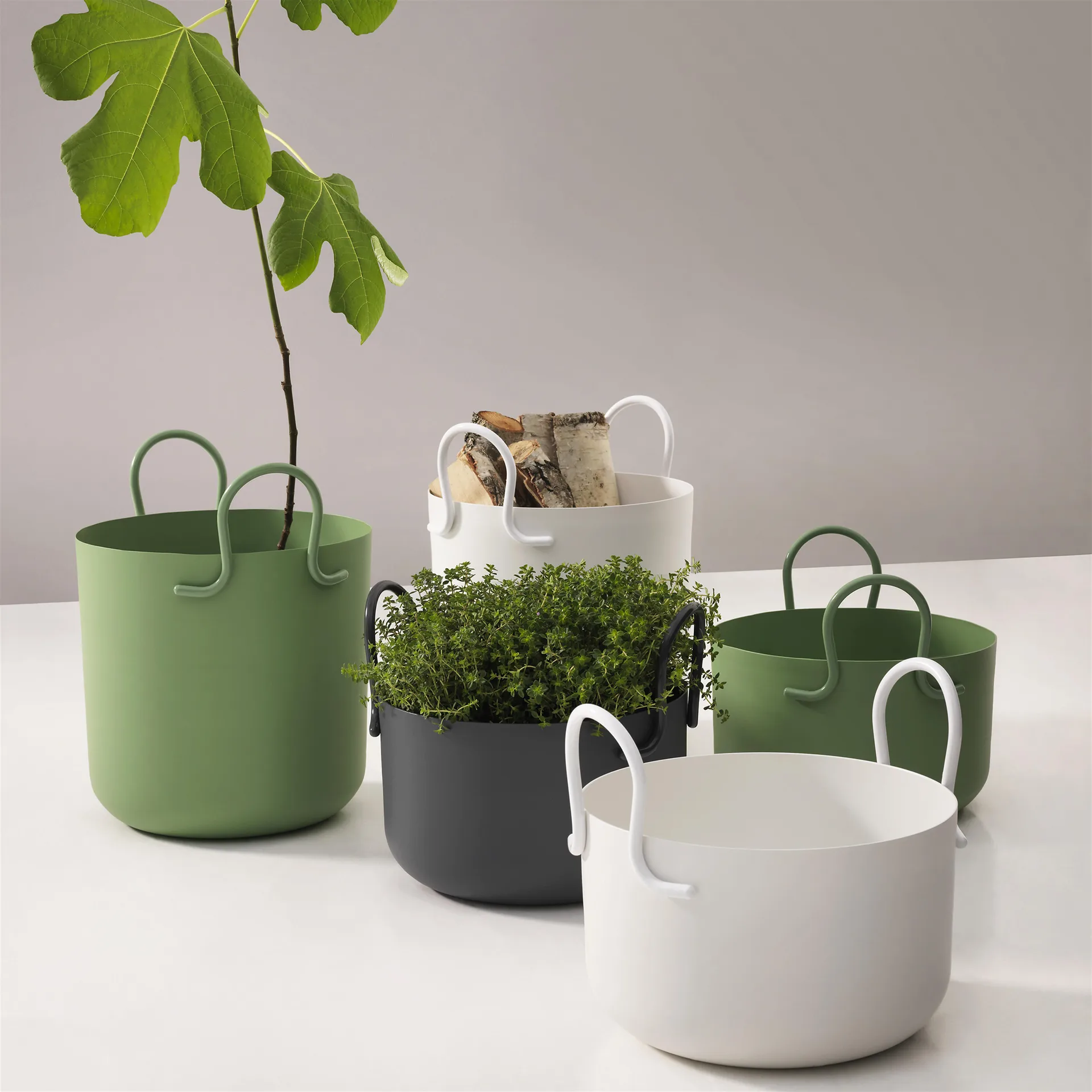 Tivoli kruka Ø30 cm låg, vit SMD Design