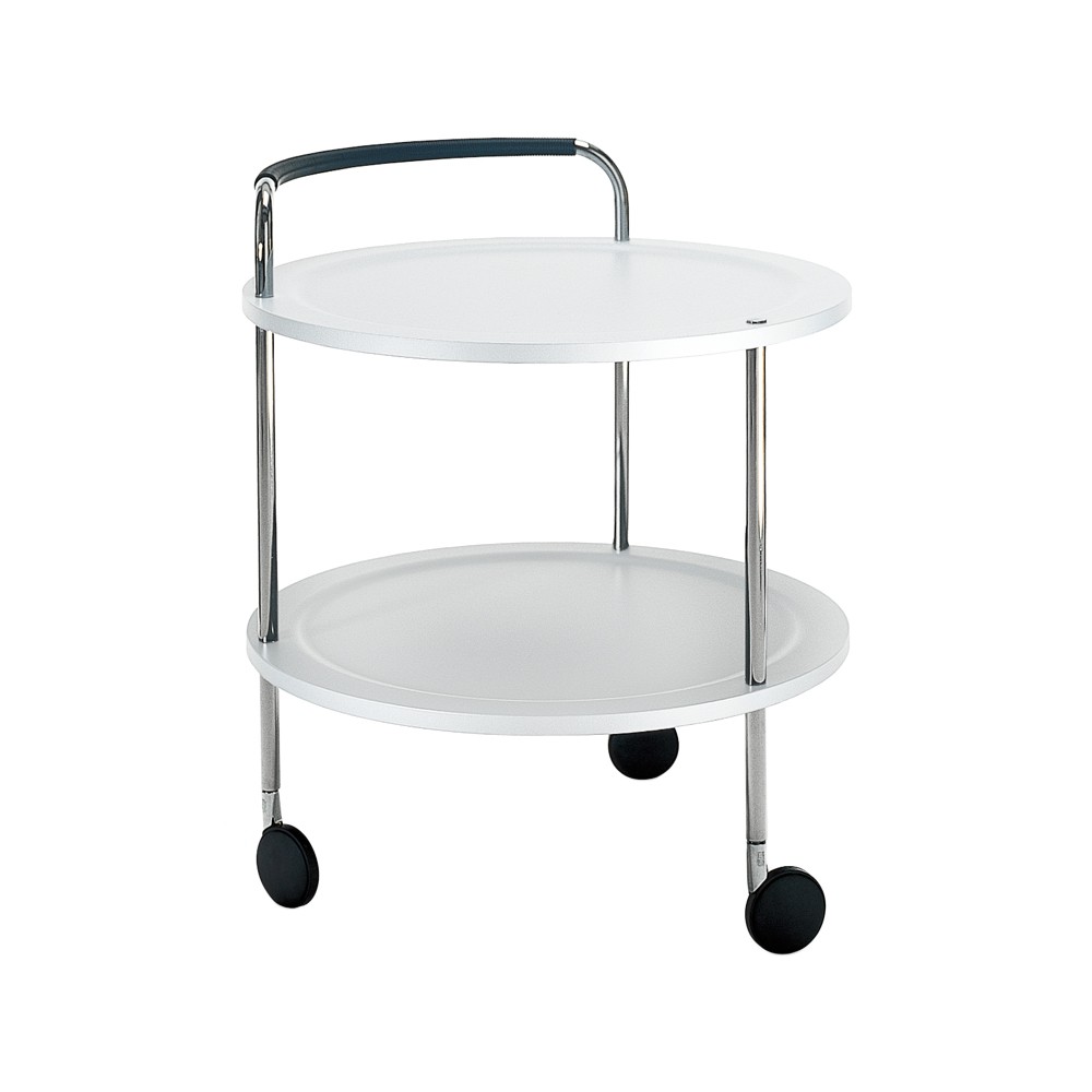 SMD Design Trolley Round Basic serveringsvagn vit, kromstativ