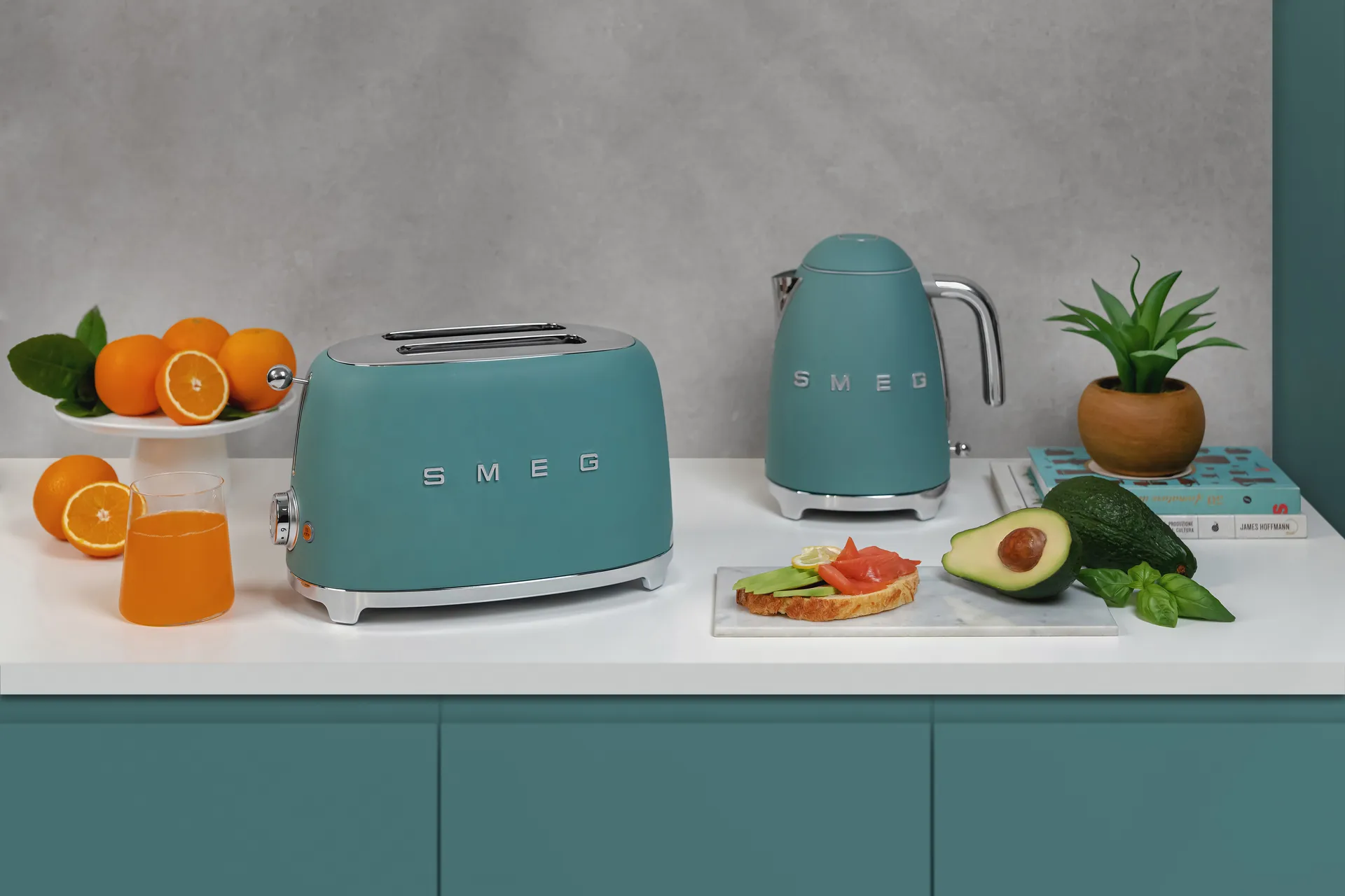 Smeg 50's Style brödrost 2 skivor, Emerald green Smeg