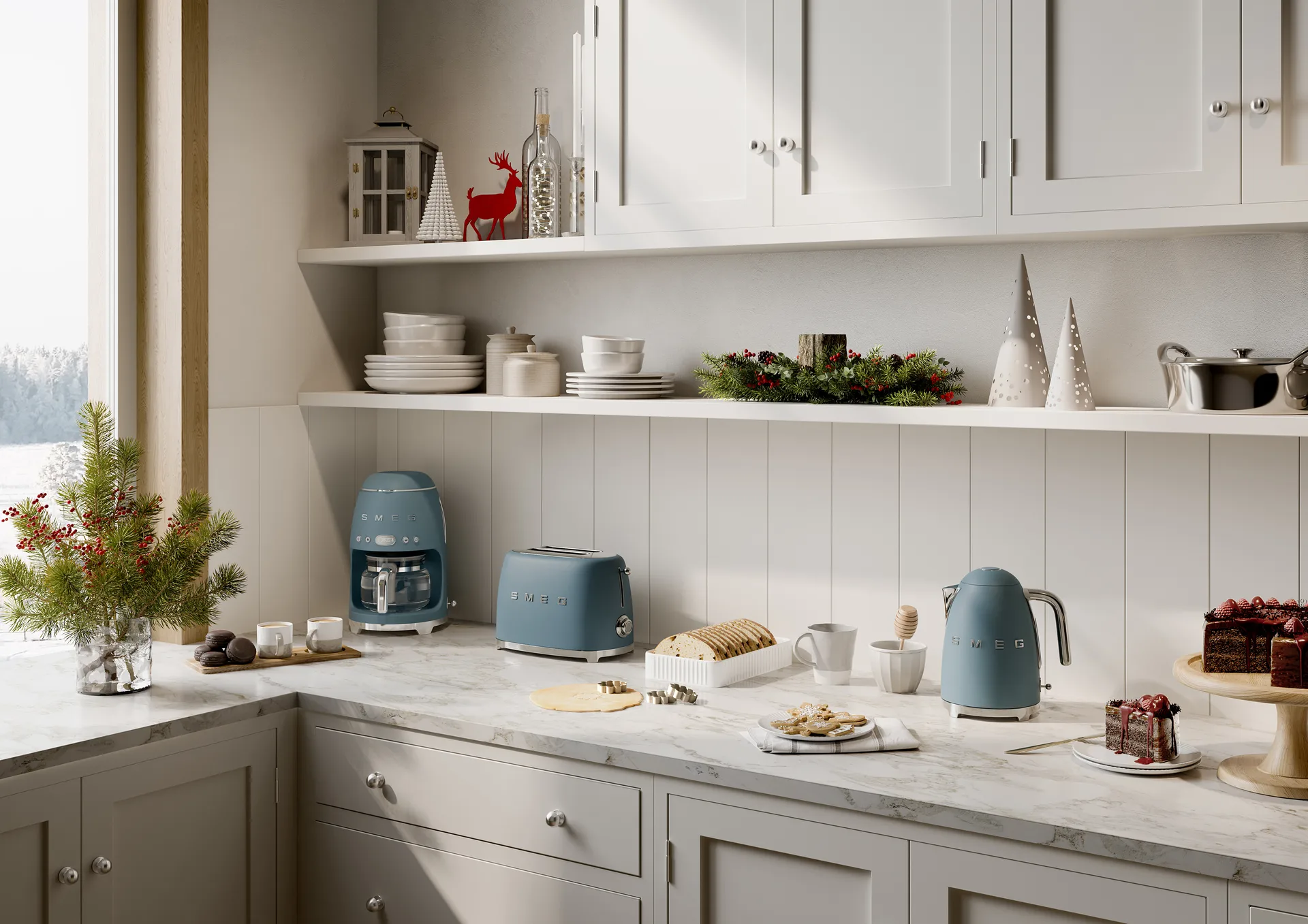 Smeg 50's Style brödrost 2 skivor, Storm blue Smeg