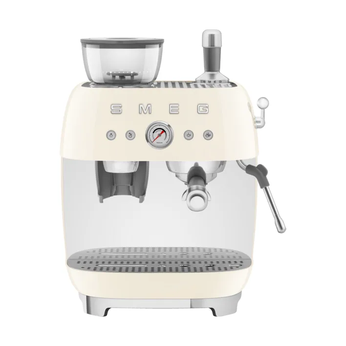 Smeg 50's Style espressomaskin med kaffekvarn, Créme vit Smeg