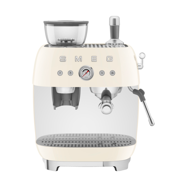 Smeg 50's Style espressomaskin med kaffekvarn Créme vit