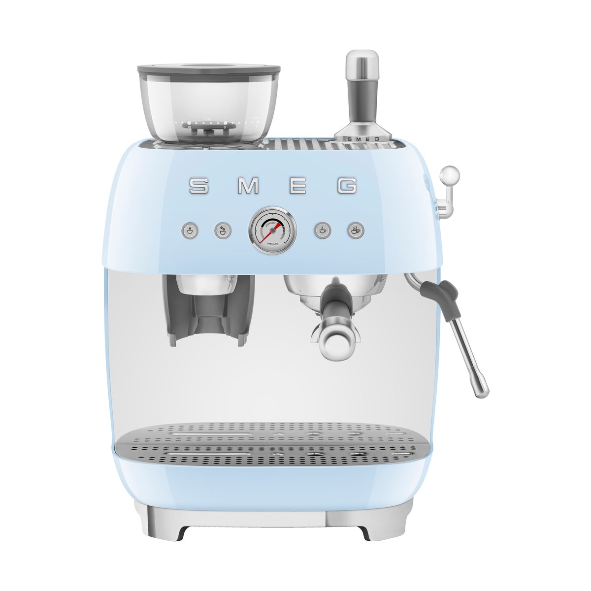 Smeg 50's Style espressomaskin med kaffekvarn Pastell blå