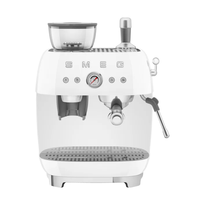 Smeg 50's Style espressomaskin med kaffekvarn, Vit Smeg