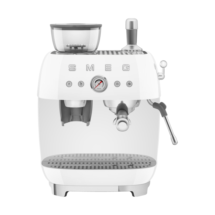 Smeg 50's Style espressomaskin med kaffekvarn Vit | Skandinavisk Design | Manuella espressomaskiner | Vit