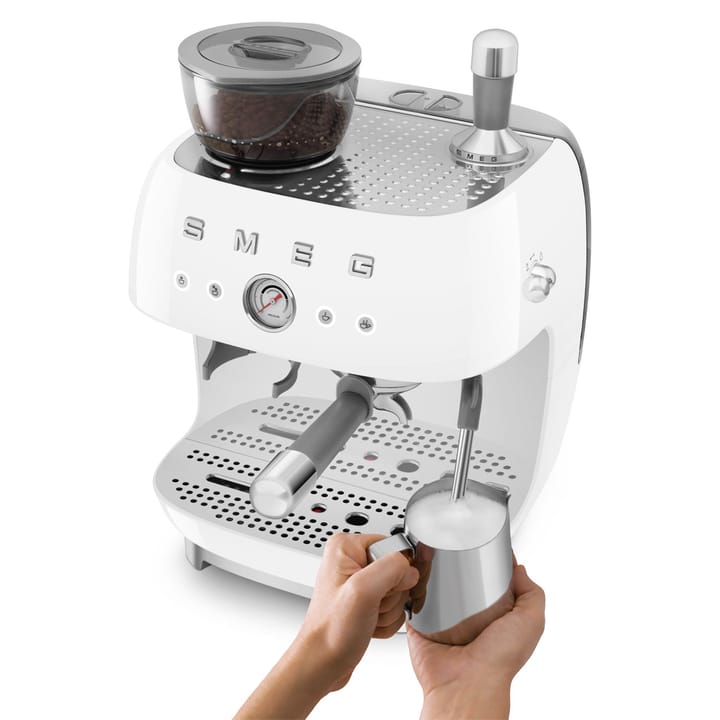 Smeg 50's Style espressomaskin med kaffekvarn, Vit Smeg