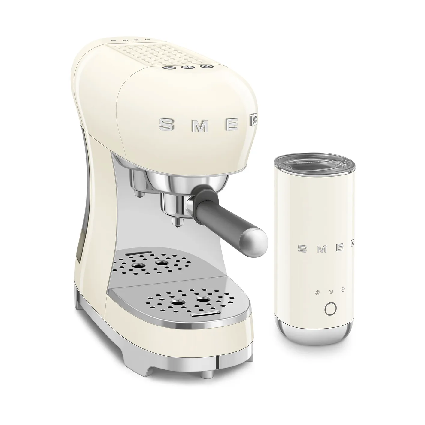 Smeg 50's Style espressomaskin med mjölkskummare, Creme Smeg