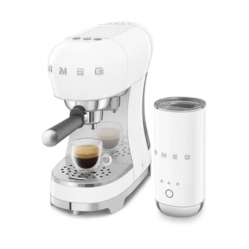 Smeg 50's Style espressomaskin med mjölkskummare - Vit - Smeg